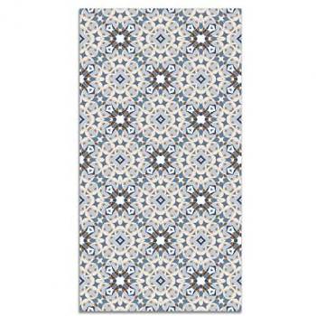 Alfombra Vinílica Hidráulica Tipo Oriental Azul Antideslizante e Ignífuga 120x170 cm