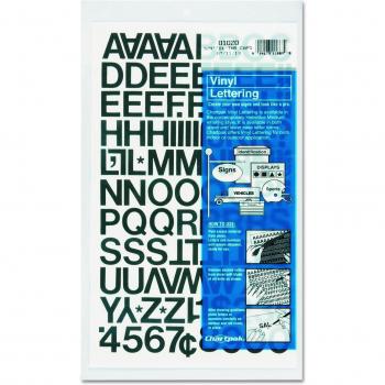 Chartpak Letras y números de vinilo autoadhesivos, 3/4 pulgadas de alto, negro, 94 por paquete