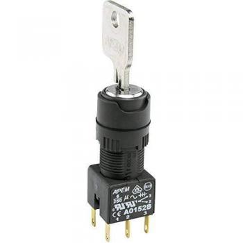 Interruptor de llave APEM A018323, 2 posiciones, enclavamiento, 90°