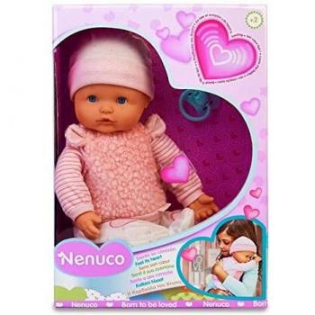 Nenuco - Siente su corazón, muñeco bebé sensorial, es blandito y Tiene latidos de corazón realistas con Efectos de Sonido y vibración, Lleva Ropa de Texturas Diferentes, 3 años, Famosa