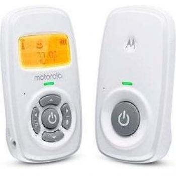 Motorola MBP24 Vigilabebés Audio DECT con Pantalla LCD de 1,5, Batería Recargable y Pantalla Retroiluminada Blanco