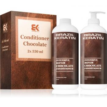 Brazil Keratin Chocolate Intensive Repair Conditioner - 2x550ml, Deep Regenerating Formula for Damaged Hair