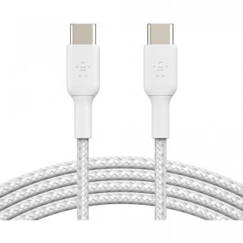 Cable USB Belkin CAB004BT1MWH2PK de 1 metro, USB 2.0, USB C en color blanco