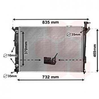 Radiador de Refrigeración del Motor Van Wezel 82002352 para Hyundai Santa Fé II (desde 11/2010)