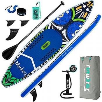 FunWater Tabla de Surf de Remo Hinchable de 335x83x15cm Accesorios Completos, Jóvenes Adultos con Remo Ajustable, Bomba, Mochila Viaje ISUP, Correa, Bolsa Impermeable, Apacidad Carga de hasta 150kg