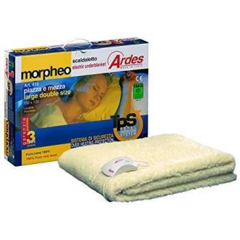 Termocoperta Eléctrica Ardes AR415 Morpheo 1 Plaza y Media 100% Lana Pura, Lavable a Mano, Temperatura Regulable