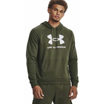 Under Armour Men's Rival Fleece Logo Hoodie - Green, Casual, Athletic, Cotton