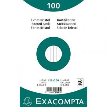 Exacompta 10803X - Paquete horizontal de 100 fichas, 125 x 200 mm