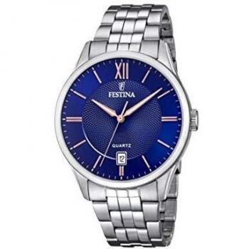 Reloj Festina Classics F20425/5 para Hombre, Esfera Azul, Acero Inoxidable Plateado