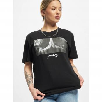 Mister Tee Women's Pray Graphic T-Shirt - Black