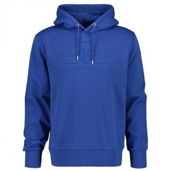 GANT Tonal Archive Shield Men's Hoodie - 407 Rich Blue - Size M - Male