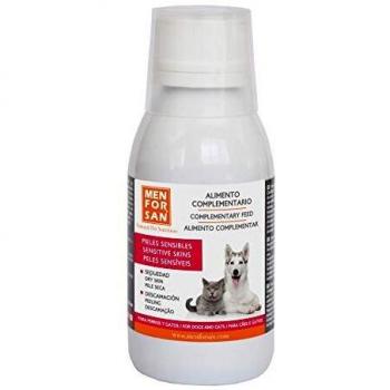 Alimento complementario líquido para perros y gatos con pieles sensibles |Ingredientes naturales |Para animales con pieles atópicas, enrojecimiento o exceso de grasa en la piel 120ml
