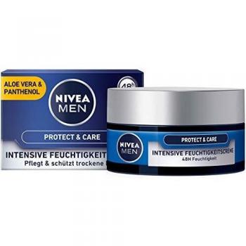 Nivea Men - Crema hidratante Protect & Care para el cuidado de la piel, con aloe vera y pantenol, protección frente a la piel seca, 3 unidades