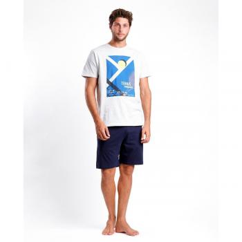 Pijama de Hombre Manga Corta Tennis gris Admas - Ideal para una noche cómoda y fresca