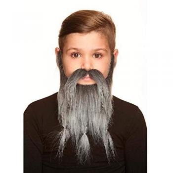 Vello facial postizo My Other Me Negro Gris con características de ser un accesorio para disfraz, ideal para niños y adultos, incluye bigote y barba, fácil de aplicar y quitar, fabricado en material sintético suave y ligero