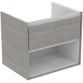 Mueble de baño Ideal Standard Air 600 mm, 1 cajón, decoración roble gris / blanco mate