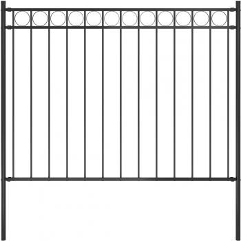 vidaXL Garden Fence Steel 1.7x1.2 m Black