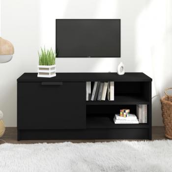 Soporte para TV negro de madera multicapa 80x35x36,5 cm