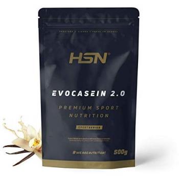 Caseína Micelar HSN Evocasein 2.0 | Sabor Vainilla 500 g | Proteína de Lenta Digestión con Digezyme® | No-GMO, Vegetariana, Sin Gluten