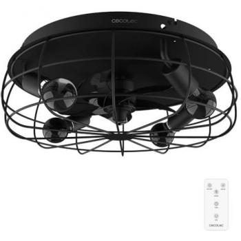 Cecotec EnergySilence LampAero 600 Iron Design Ventilador de Techo con Luz, Motor DC, Potencia de 20W, 5 Aspas de 11 pulgadas, Control Remoto, 3 Velocidades
