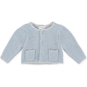 Chaqueta de bebé niño Tutto Piccolo en azul a rayas gris
