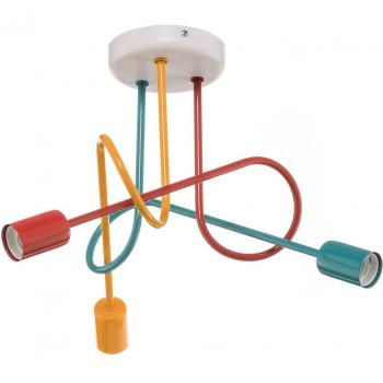 HELAM Lámpara de techo Oxford de 3 luces naranja/rojo/turquesa