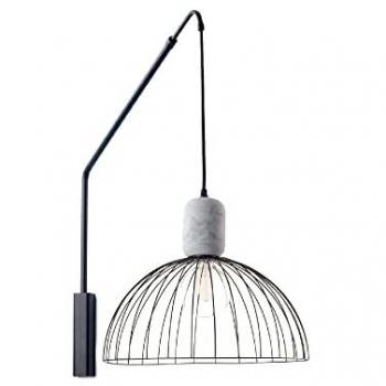 Aplique de Pared LEDS·C4 Contrast con Lámpara Colgante Ø487mm E27 en Cemento y Acero Negro