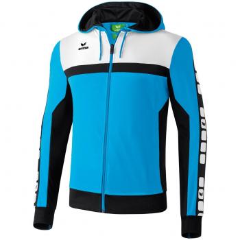 Erima Sportsjacke 5-Cubes Trainings mit Kapuze - Chaleco de fútbol para niño, color tã¼rkis, talla 128 cm