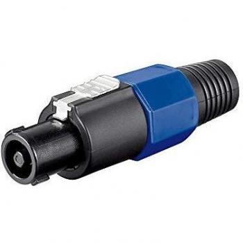 Conector PA Speakon® 4 polos con montaje a tornillo y protección contra dobleces