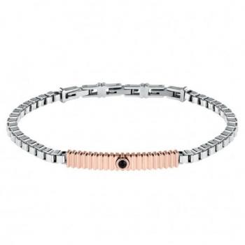 Pulsera de Hombre Morellato Urban en Acero Inoxidable con Piedras Preciosas y Baño de Oro Rosa - SABH32