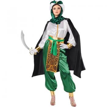 Kimokawaii Disfraz de Beduino elegante verde y blanco para mujer