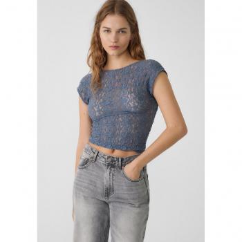 Indigo Lace Open Back Top - Size L