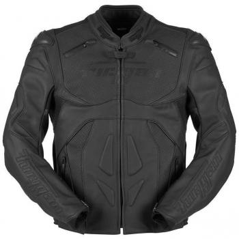 Furygan Chaqueta de Moto Ghost Negra - Chaqueta de cuero para motocicleta, color negro, talla XL
