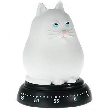 Bengt Ek Design 618W - Cuentaminutos con Forma de Gato, Color Blanco