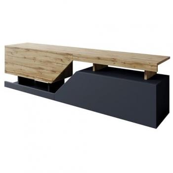 Mueble TV Comfivo AC100, Muebles ES, 160 x 47 x 35cm, gris/marrón, soporte de TV 'Ceelias', Mirjan24 Nesezi 0164 - mueble bajo para