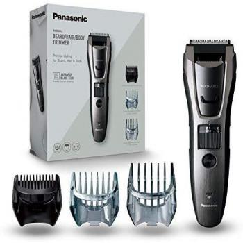 Recortadora Eléctrica Panasonic ER-GB80 para Barba, Cabello y Cuerpo, Uso Húmedo y Seco, Inalámbrica, 3 Accesorios, 40 Longitudes de Corte, Color