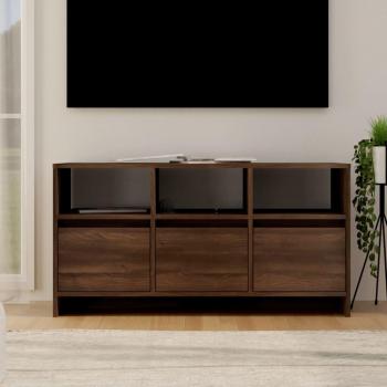 Mueble para TV de madera contrachapada y aglomerado en color roble marrón, dimensiones 102x37,5x52,5 cm, ideal para salón y televisor