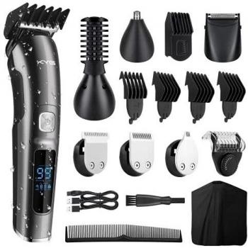 KYG Recortadora 12 en 1 Impermeable Afeitadora Eléctrica Set de Depilación Corporal y Cortapelos para Nariz y Orejas Eléctrico Cortapelos Profesional Hombre