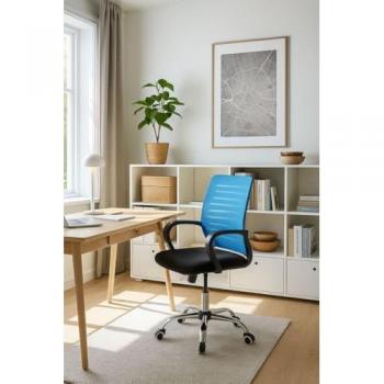 Silla de Oficina Visi - Azul Claro - Máxima Ergonomía para Escritorio y Gaming