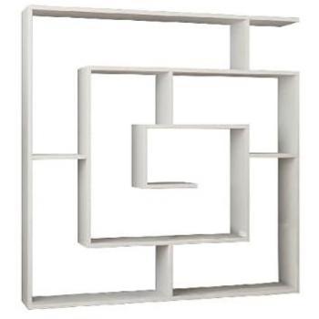 Estantería Giusi de Aglomerado de Melamina Blanco, 125x22x129 cm