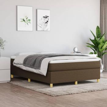Cama box spring suave con colchón marrón oscuro 140x200 cm Tela Vidaxl