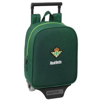 Mochila Escolar con Ruedas Real Betis Balompié Verde 22 x 27 x 10 cm, Safta Mochila Real Betis Balompié con Ruedas Resistente al Agua Mini, Safta Real