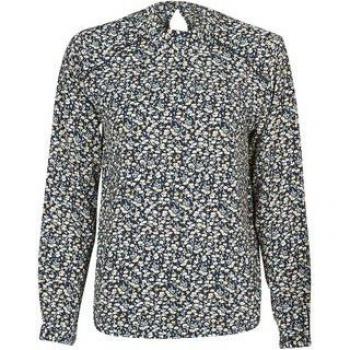 Only ONLNEW MALLORY Women's Long Sleeve Floral Blouse in Night Sky Blue