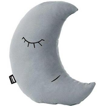 Paparajote Factory Moon XL Paloma - Cojín de lactancia con forma de luna grande, desenfundable, 70 x 37 cm, color gris