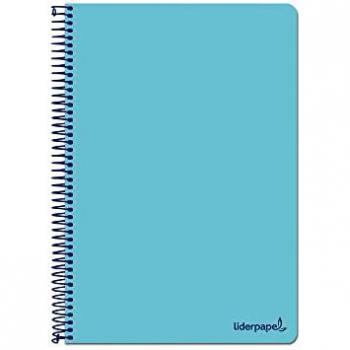 Cuaderno espiral Liderpapel folio Smart tapa blanda 80h 60gr cuadro 4mm con margen color celeste