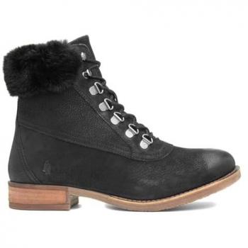 Hush Puppies Effie Women's Black Leather Memory Foam Boot - Size UK 6