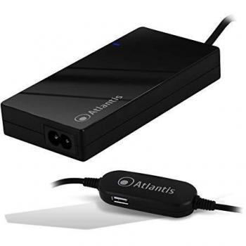Alimentador Universal Automático Ultraslim 90W para Notebook con 10 Conectores Intercambiables y Puerto USB - Atlantis P008-SC-90SU