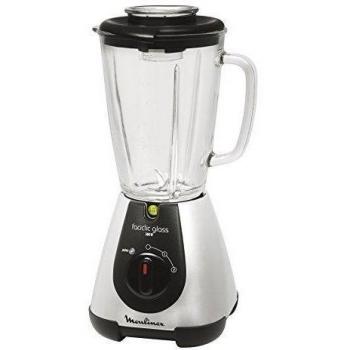 Moulinex Faciclic - Batidora de vaso, 500 W, 2 velocidades, vaso de cristal, color plateado