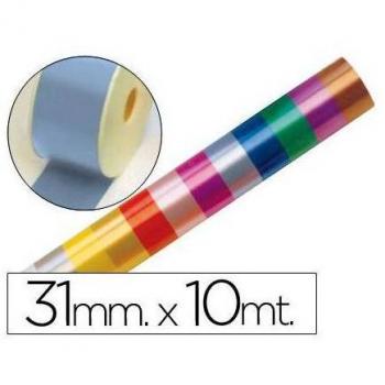 Cinta de fantasía en rollo de 10 metros x 31 mm color celeste
