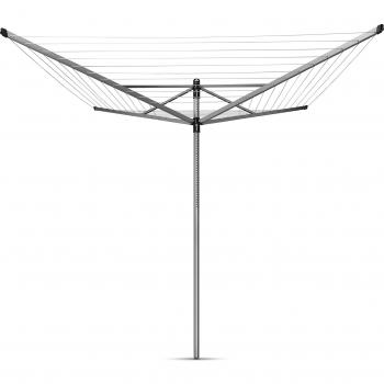 Brabantia Lift-O-Matic Tendedero de Jardín con Soporte, Acero Inoxidable, Gris Metalizado, 40 m de cuerda